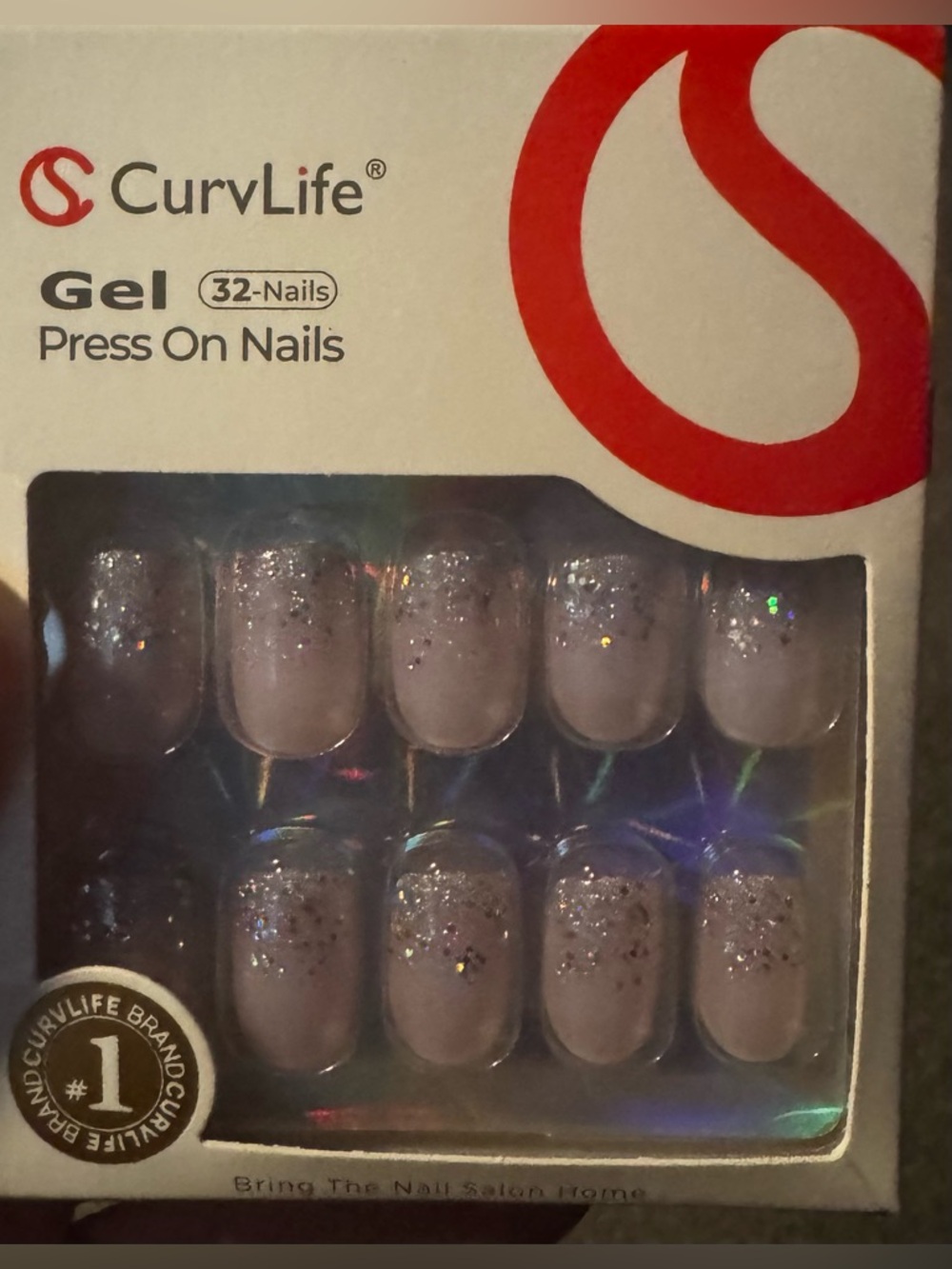 NEW! Curvlife Gel Glitter Square Press-On Nails